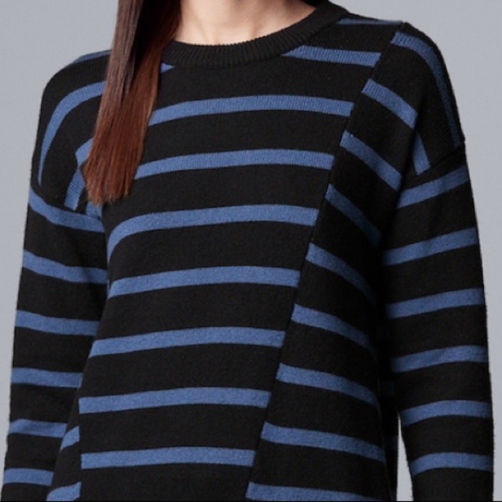 SIMPLY VERA WANG Mixed Seam Hem Pullover Sweater - Picture 2 of 5